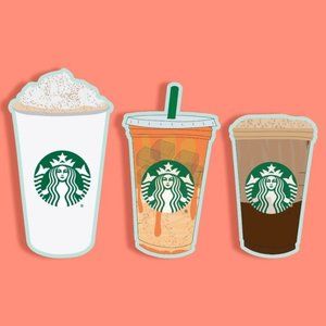 3 Starbucks Fall Drinks Sticker Pack MATTE